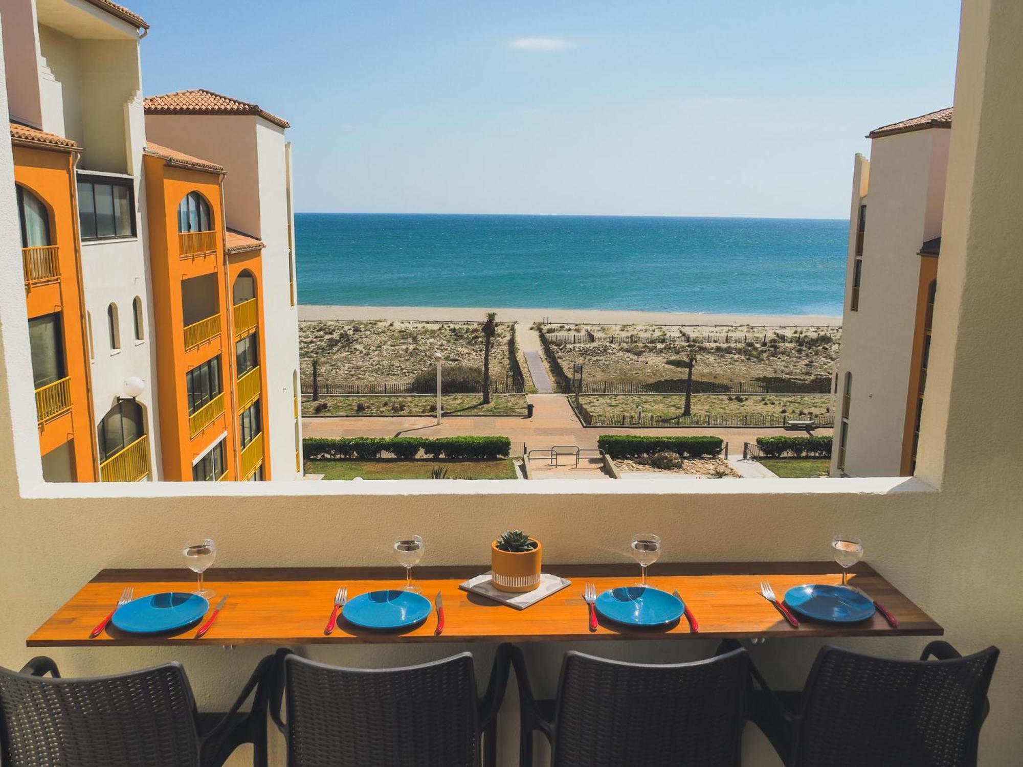 Appart Mezzanine Vue Mer Et Plage, Parking Wifi Tv Le Barcares Luaran gambar